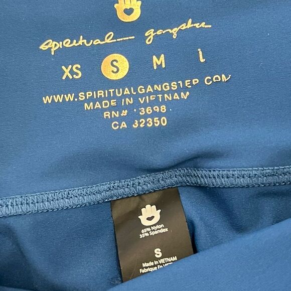 Spiritual Gangster 7/8 Rainbow Stripe Active Legging Blue Yoga Size S - Picture 4 of 13